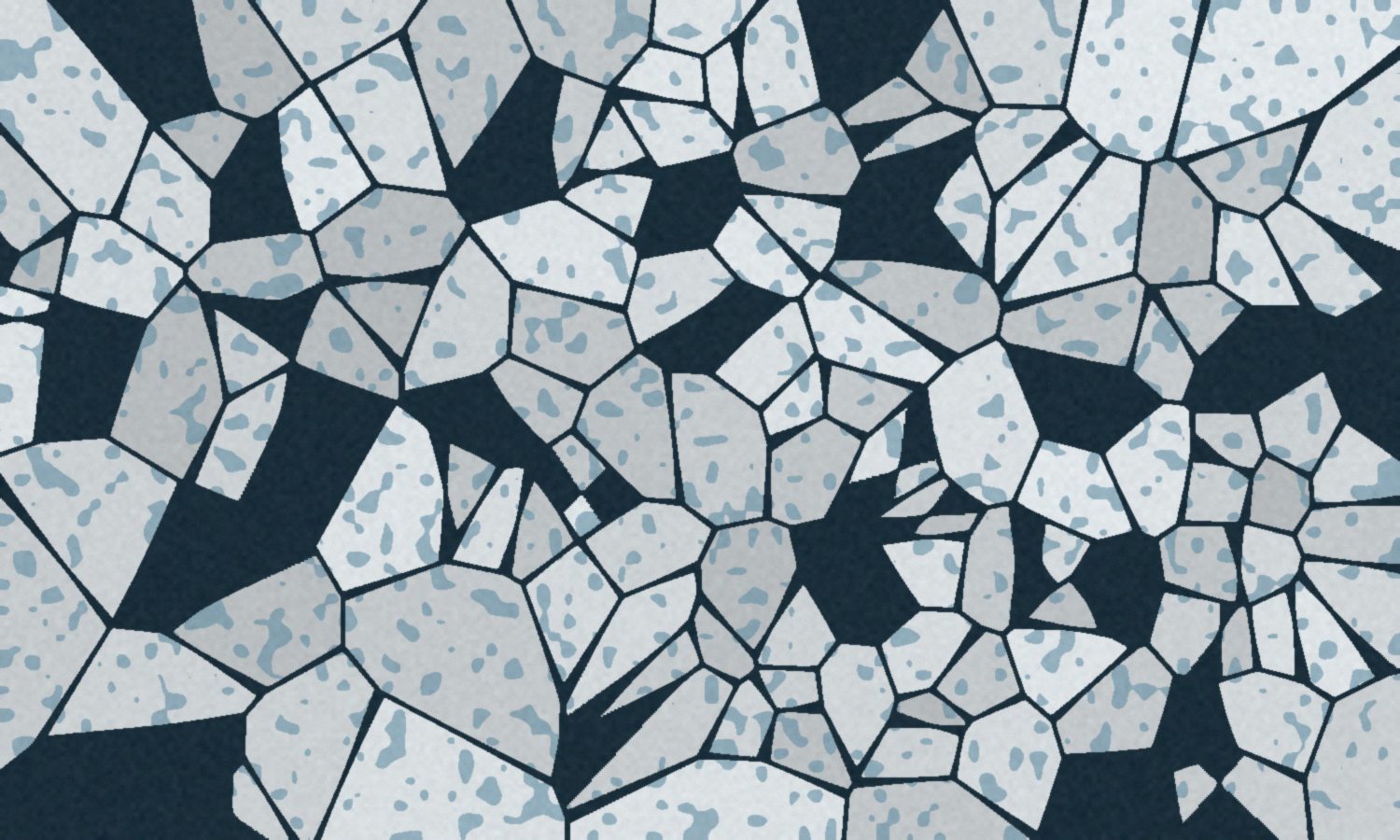 Fragmented Arctic sea ice floes with melt ponds on dark polar water